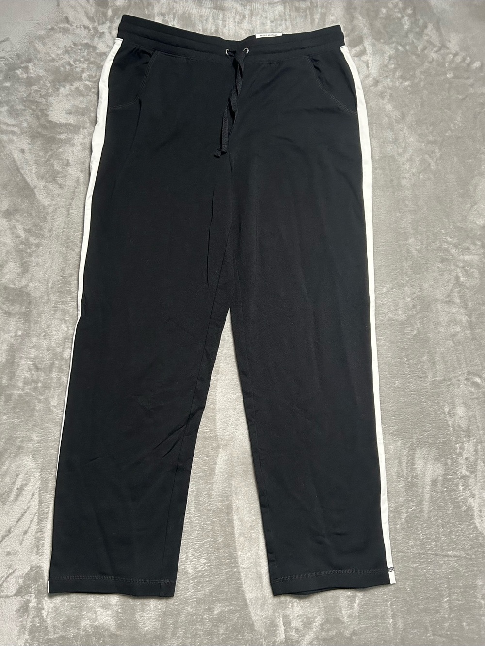 Karen Scott Sport Bottoms Sweatpants Women’s PL Petite Large Black Drawstring